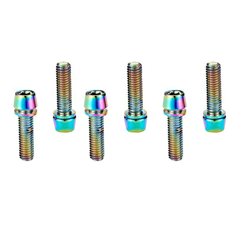 6 pcs/Set Bicycle Stem Bolts M5 x 18mm Stainless Steel Bolt Part for MTB - Multicolor