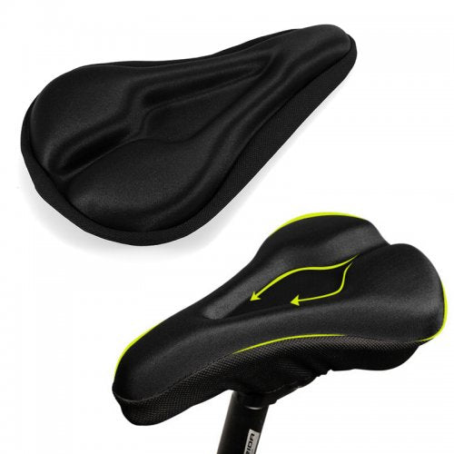 3D Cycling Bike Bicycle Soft Gel Seat Cover Saddle Padding Cushion - Black