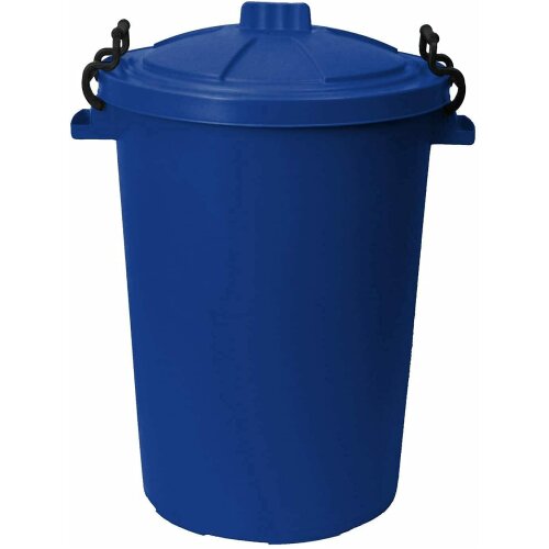 50 Litre Heavy Duty Plastic Clip Lock Indoor or Outdoor Lidded Rubbish bin | Storage Bin | Garbage bin (Blue)