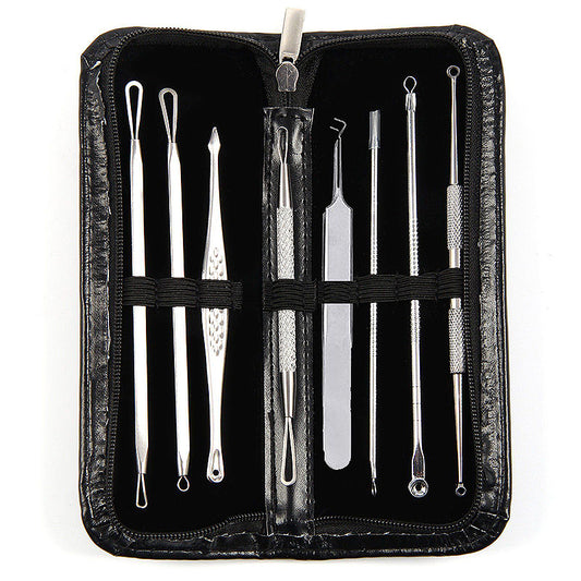 8pcs Blackhead Whitehead Pimple Spot Comedone Extractor Kit Remover Beauty Tool