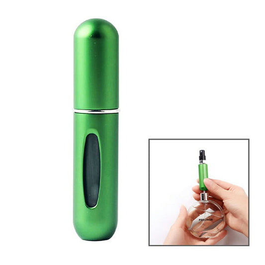 5ml Portable Mini Refillable Perfume Bottle Spray Round Tube Pump Empty Cosmetic Container Atomizer Scent Bottle for Travel - Green