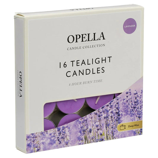16 pcs/Pack Opella Tealight Candles 8 Hour Long Burn