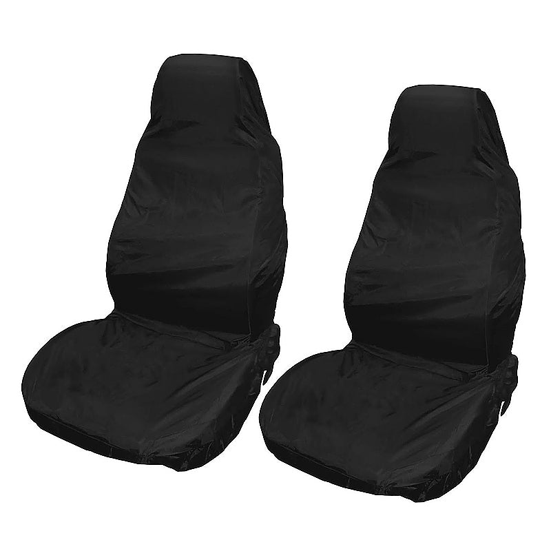 2pcs Car Seat Cover Protectors, Washable Black Water Resistant Car Front Rear Seat Covers