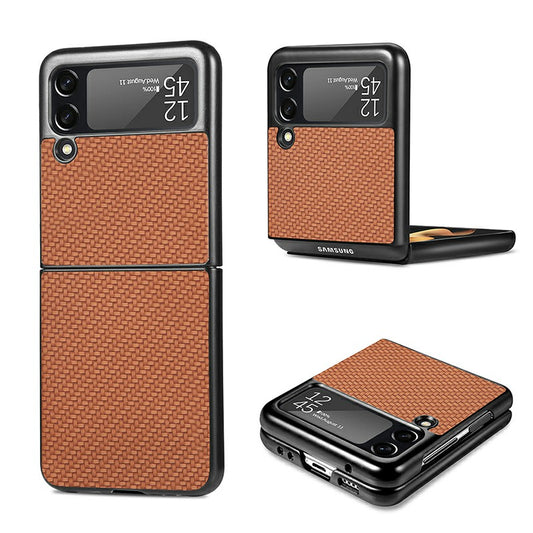 Anti Scratch Protective Slim Phone Case Drop proof Fashion for Samsung Galaxy Z Flip 3 5G - Brown