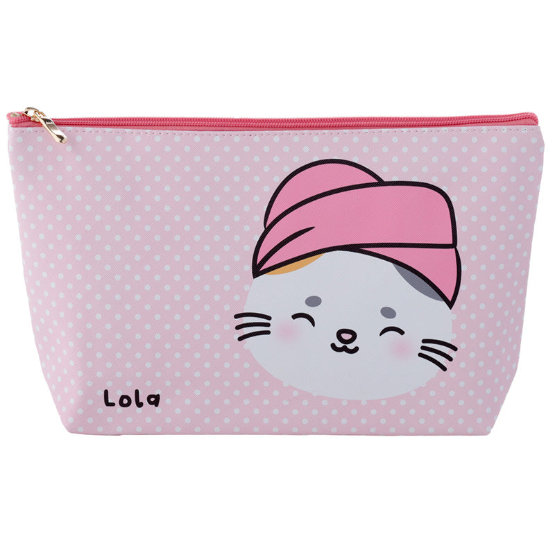 Adoramals Lola the Cat Large PVC Toiletry Makeup Wash Bag