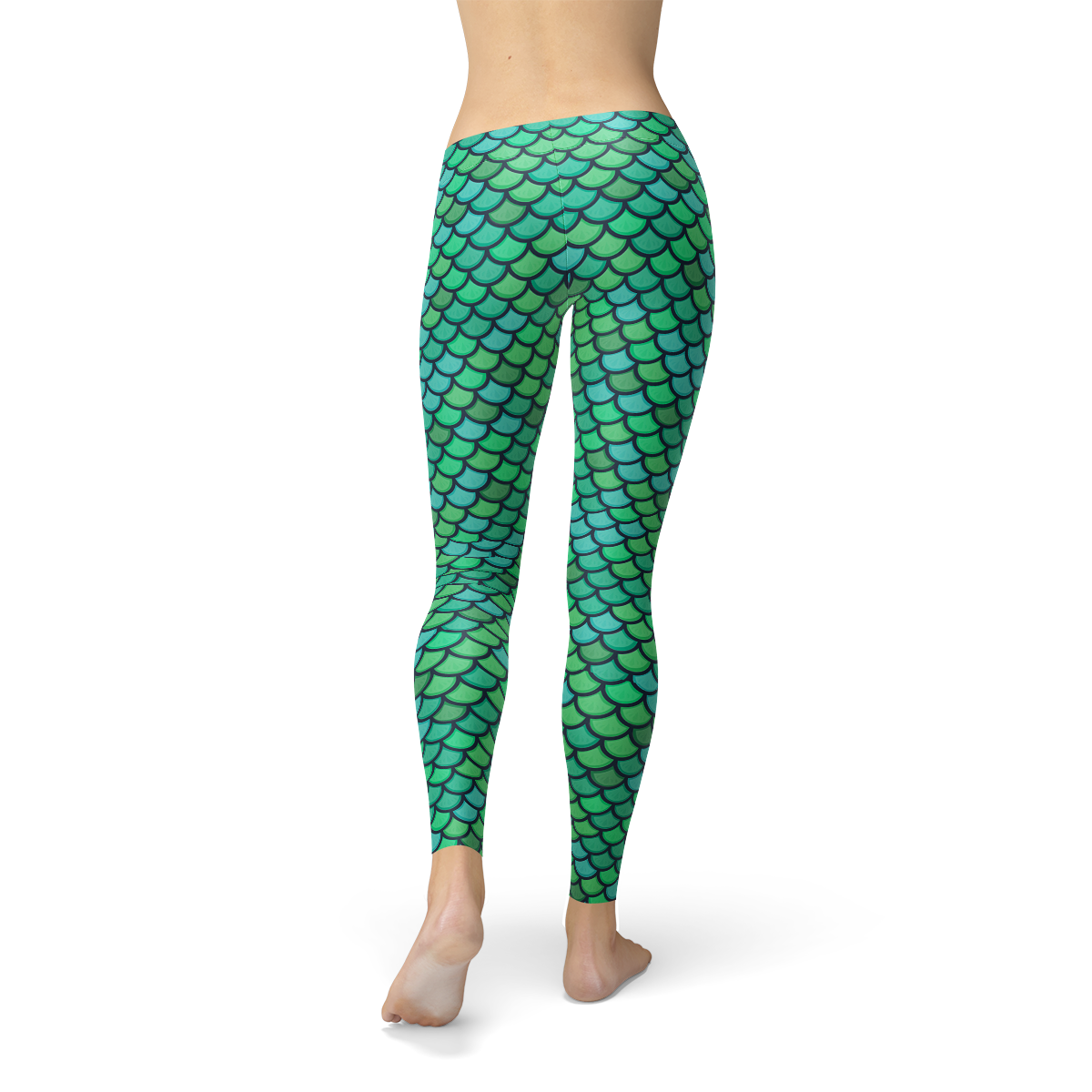 Womens Green Mermaid Leggings