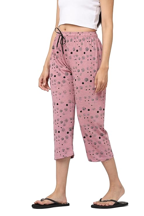 Women's Cotton Printed Capri Pants Below knee