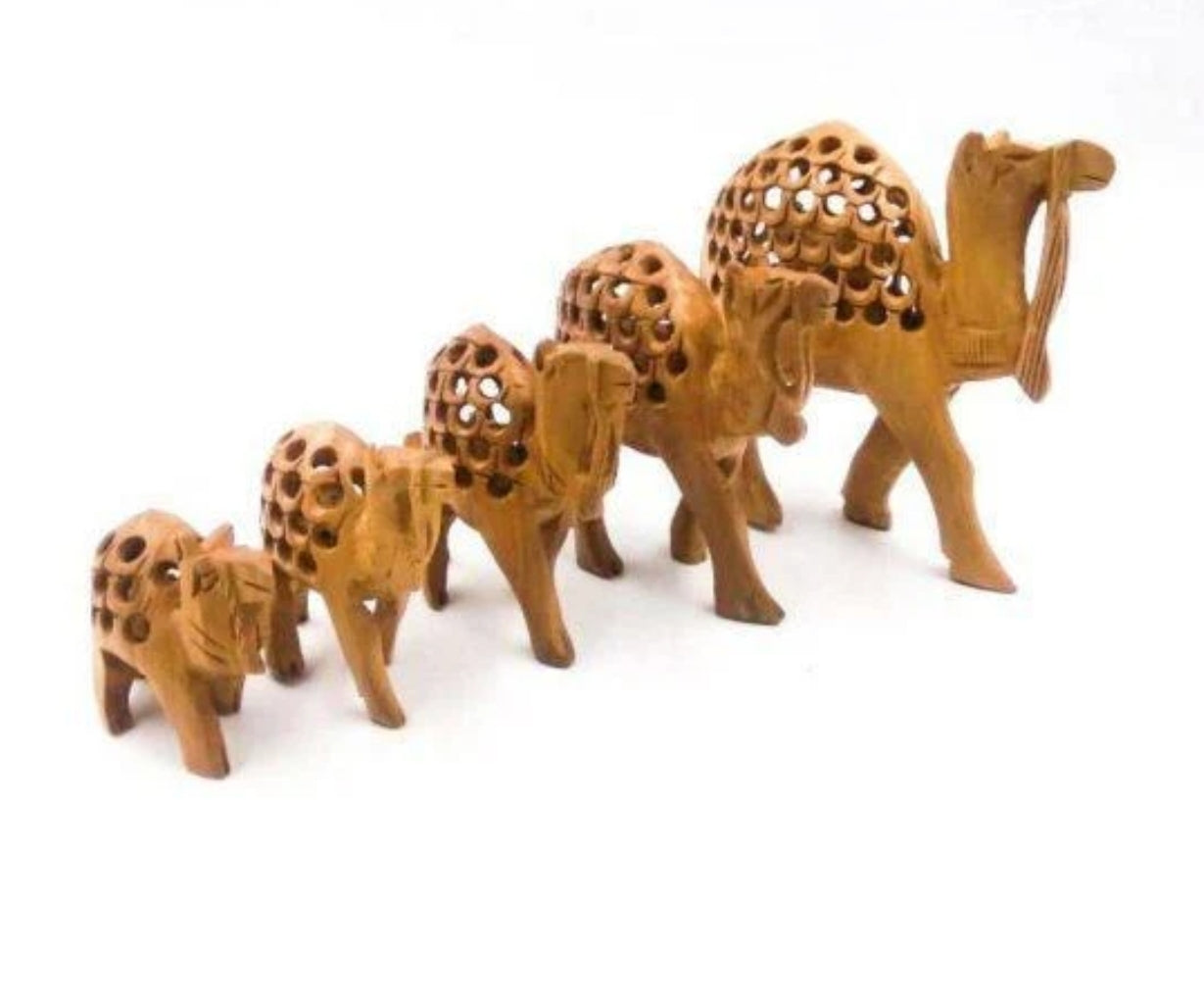 Wooden Camel set of five