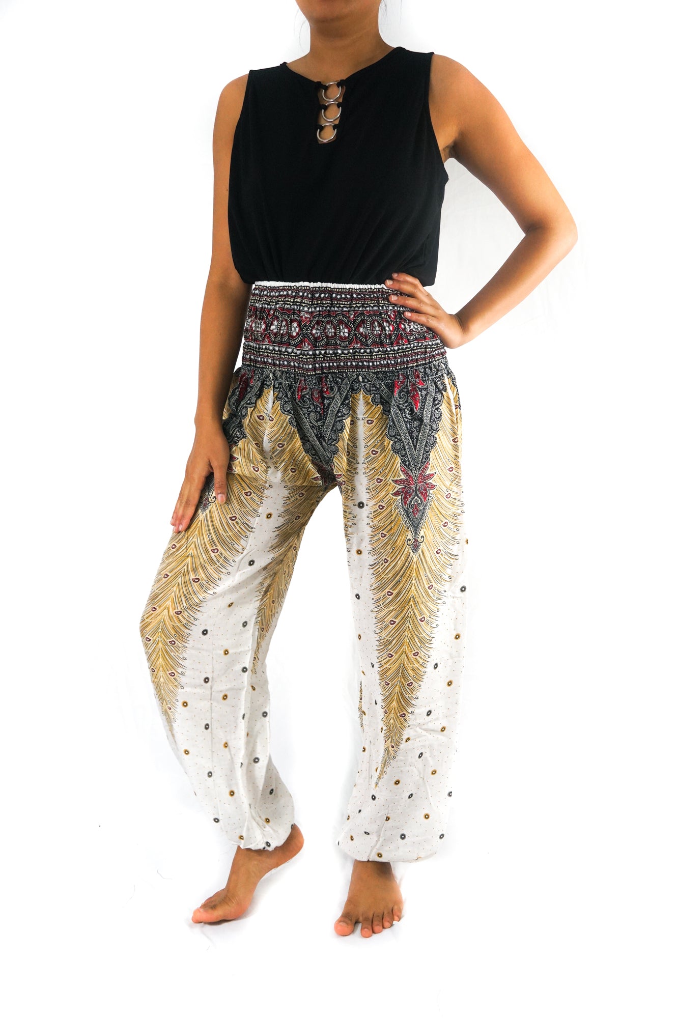 WHITE PEACOCK Women Boho Pants Hippie Pants Yoga