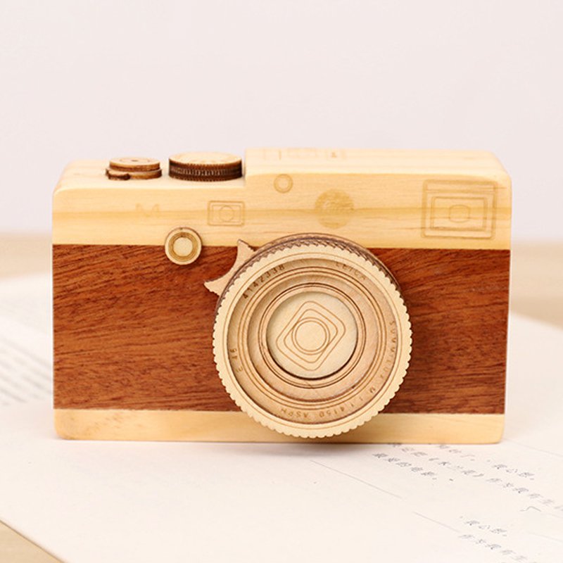 Wood Camera Music Box