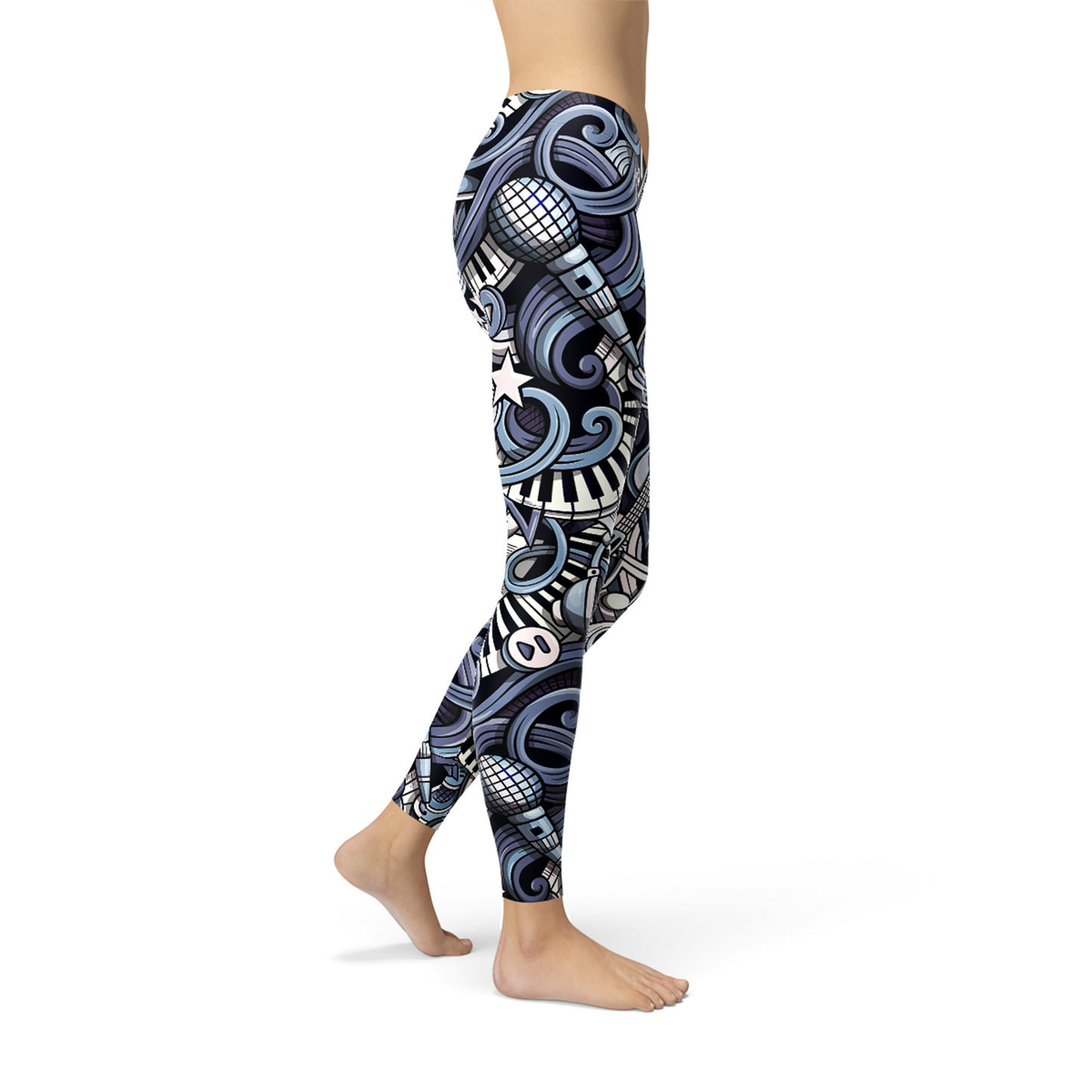 Womens Music Blue Leggings