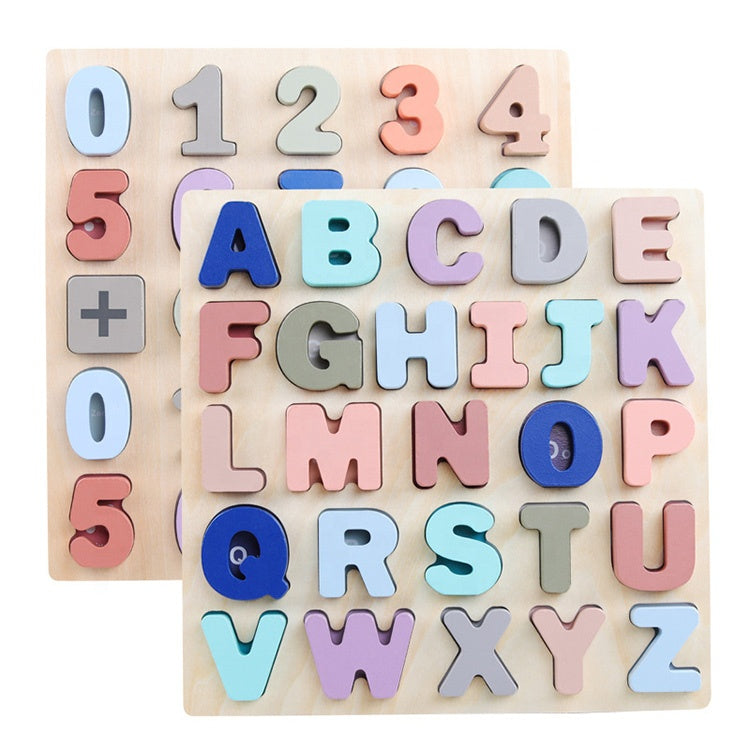 Wooden Number ABC Puzzles Puzzle | Alphabet Learning for Toddlers Kids