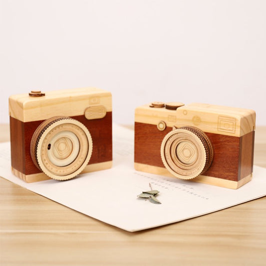 Wood Camera Music Box