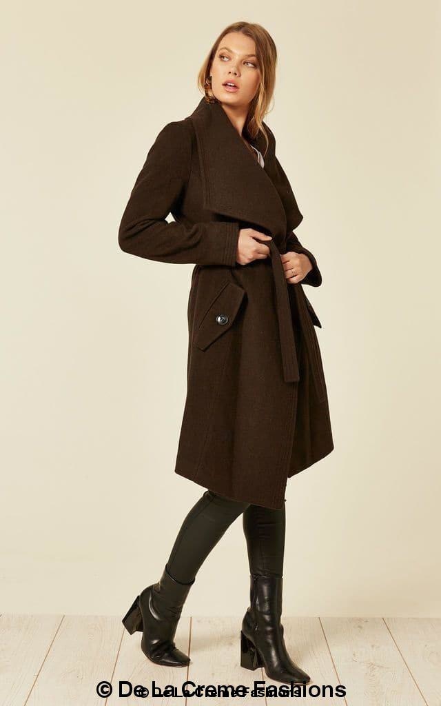 Wool Blend Large Lapel Duster Coat