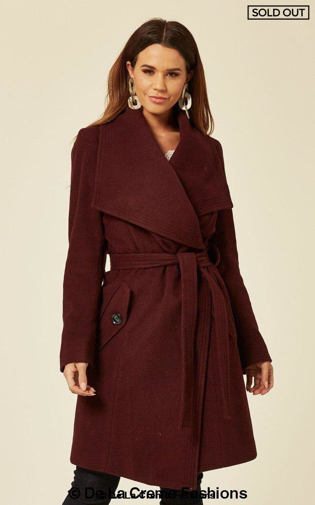 Wool Blend Large Lapel Duster Coat