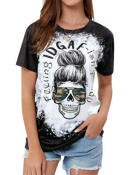 Women's Skull Print T-Shirt