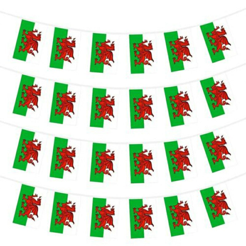 Wales 30 Flags Dragon 12M Bunting Banner Flags