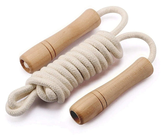 Wooden Jumping Skipping Rope - Wooden Handle