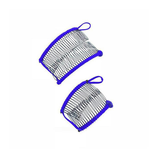 20 Tooth Vintage Banana Hair Clip Stretchable Comb - Royal Blue