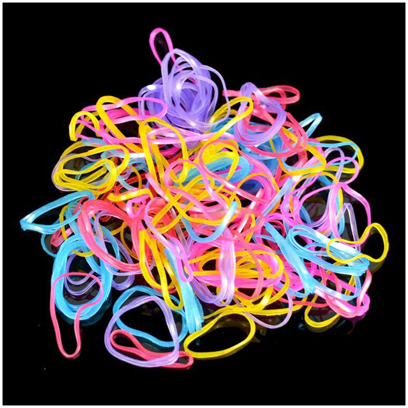 1000Pcs/Bag Disposable Elastics Hair Bands Girls TPU Rubber Ponytail Holder Band - Color 7