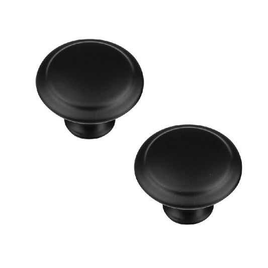 2pcs Stainless Steel Door Knobs for Cabinet Handles Cupboard Drawer Kitchen - Black