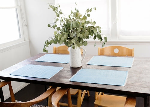 Woven Dining Placemat | Pastel Blue