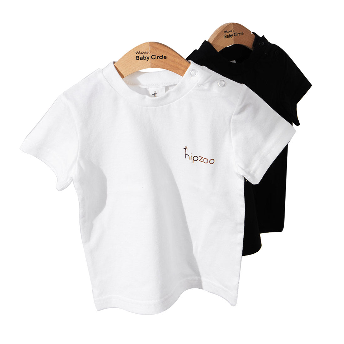 [Hipzoo] Organic Cotton Basic Short-Sleeve T-Shirt 3-Pack Set