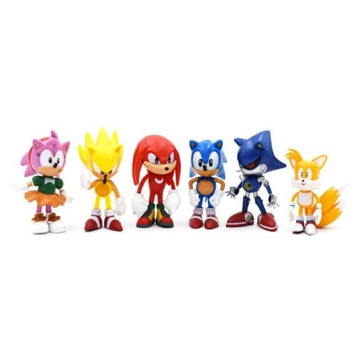 6Pcs Sonic the Hedgehog PVC Action Game Figure Model Toy Collectible Decor Gift