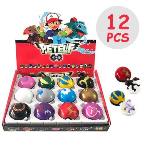 12pcs Pokemon Ball Pokeball Set Kids Toys Figures Pikachu Child Gifts