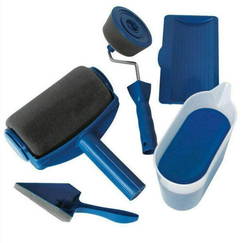 5pc, Blue) Professional Paint Roller & Decorating Brush Set