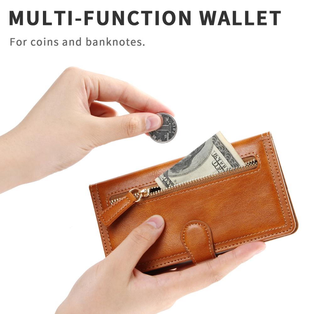 Zipper Wallet Flip Case For iPhone With Wireless Charging Support