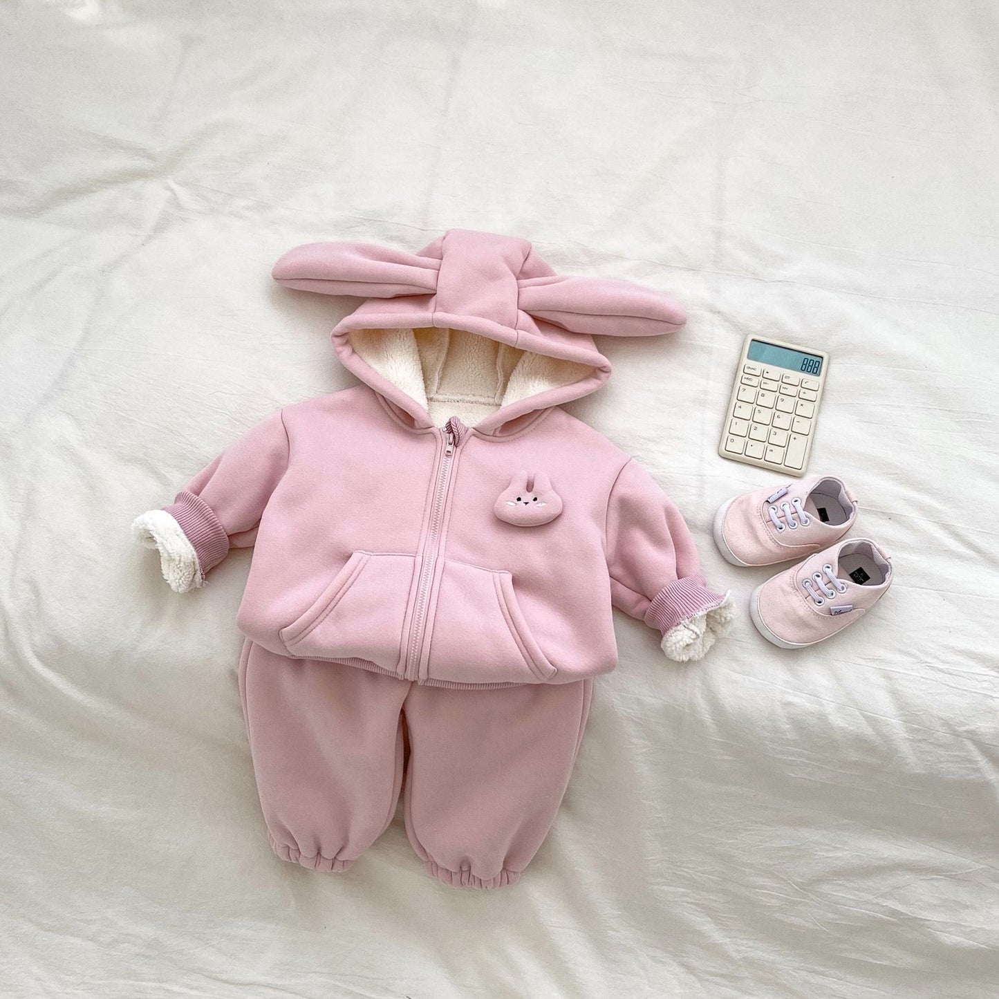 Winter Hot Selling Baby Girls Long Sleeves Simple Rabbit Attached