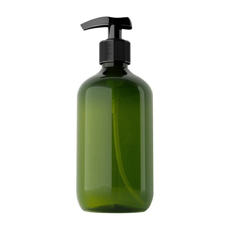 500ml Refillable Empty Bottle Clear Press Pump Plastic Bottle Shampoo Liquid Soap Dispenser - Green