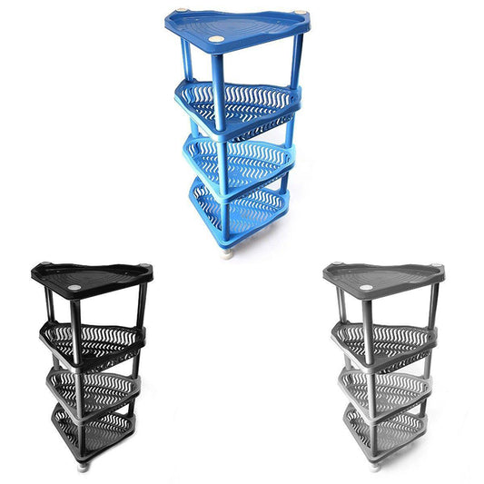 4 Tier Kitchen Veg Rack and Stand Perfectly Shaped for Tight Spaces - Random Colour