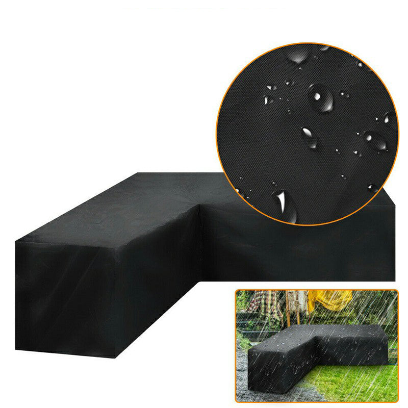 Waterproof Rattan Corner Furniture Cover Garden Outdoor Sofa Protector - 270x270x90cm