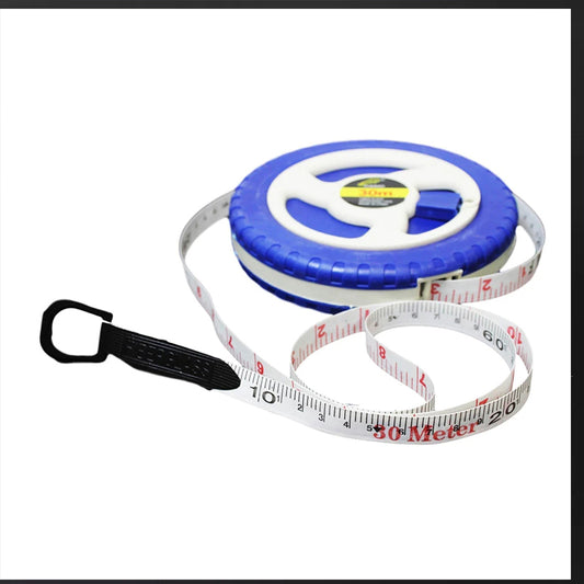 30m Fiberglass Tape Measure Builders Surveyors Long Reel Roll Measuring Tape 100ft