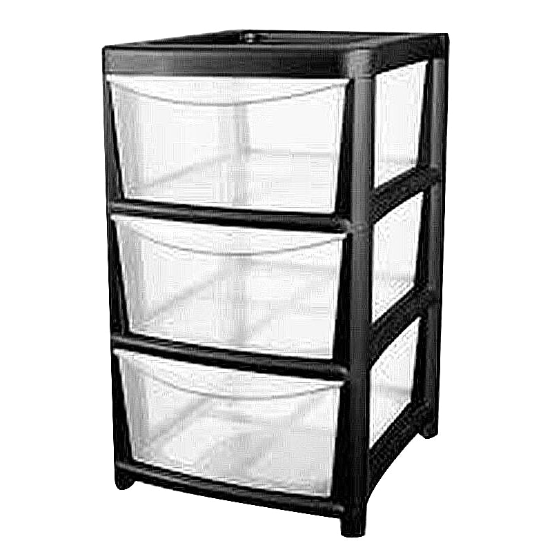 3 Tier Drawers Tower Trolley Unit Storage Box 60x36x40